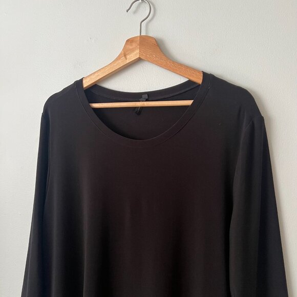 IC by Connie K Black Stretch Scoop Neck Tunic Top Women's Plus Size XXL - Picture 3 of 8